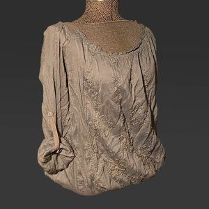 Beautifully Embroidered Grey Blouse